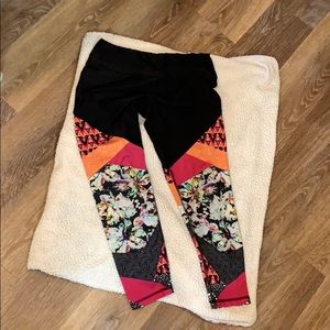 RBX Floral Pink and Orange Leggings